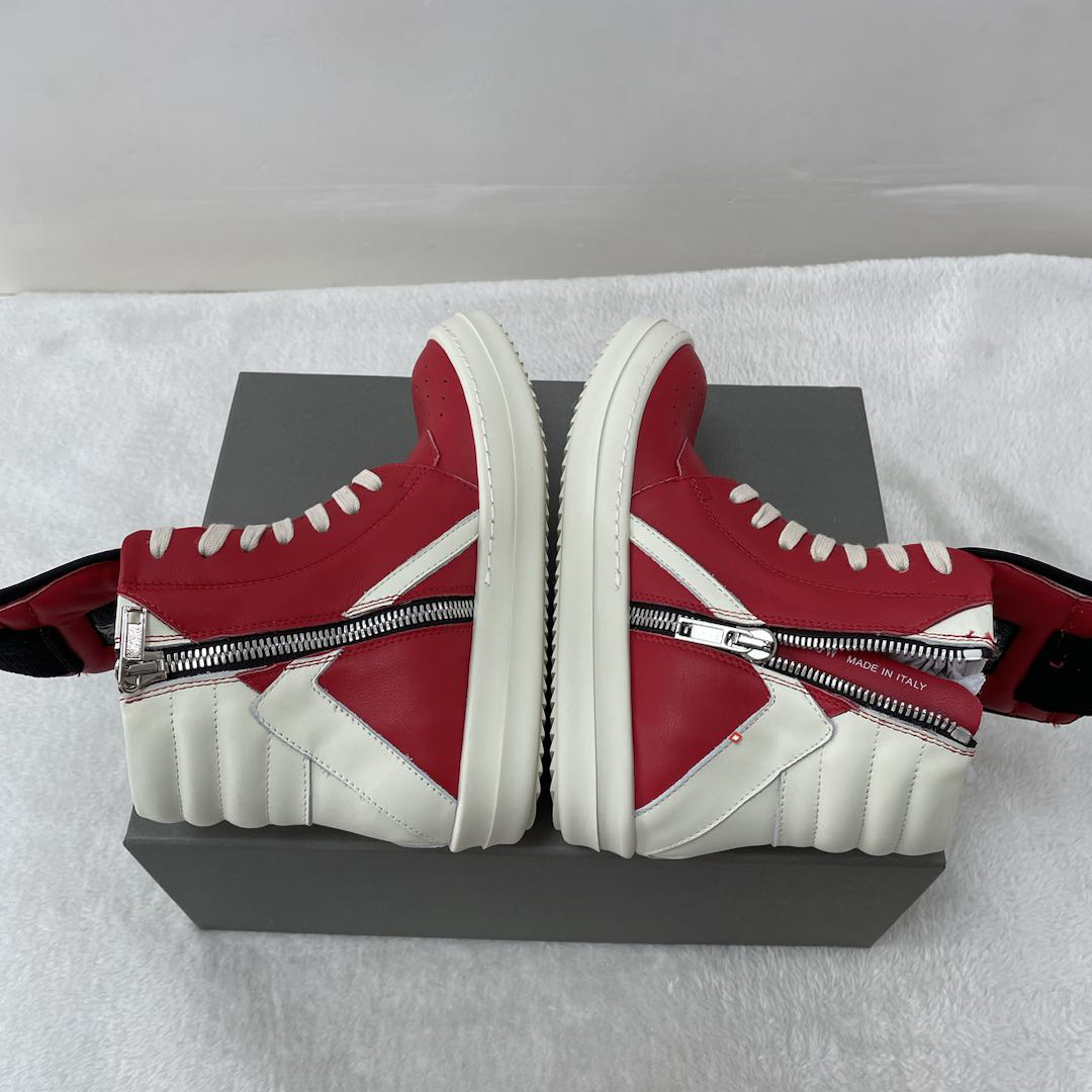 Rick Owens Red Geobasket High-Top Sneakers - 