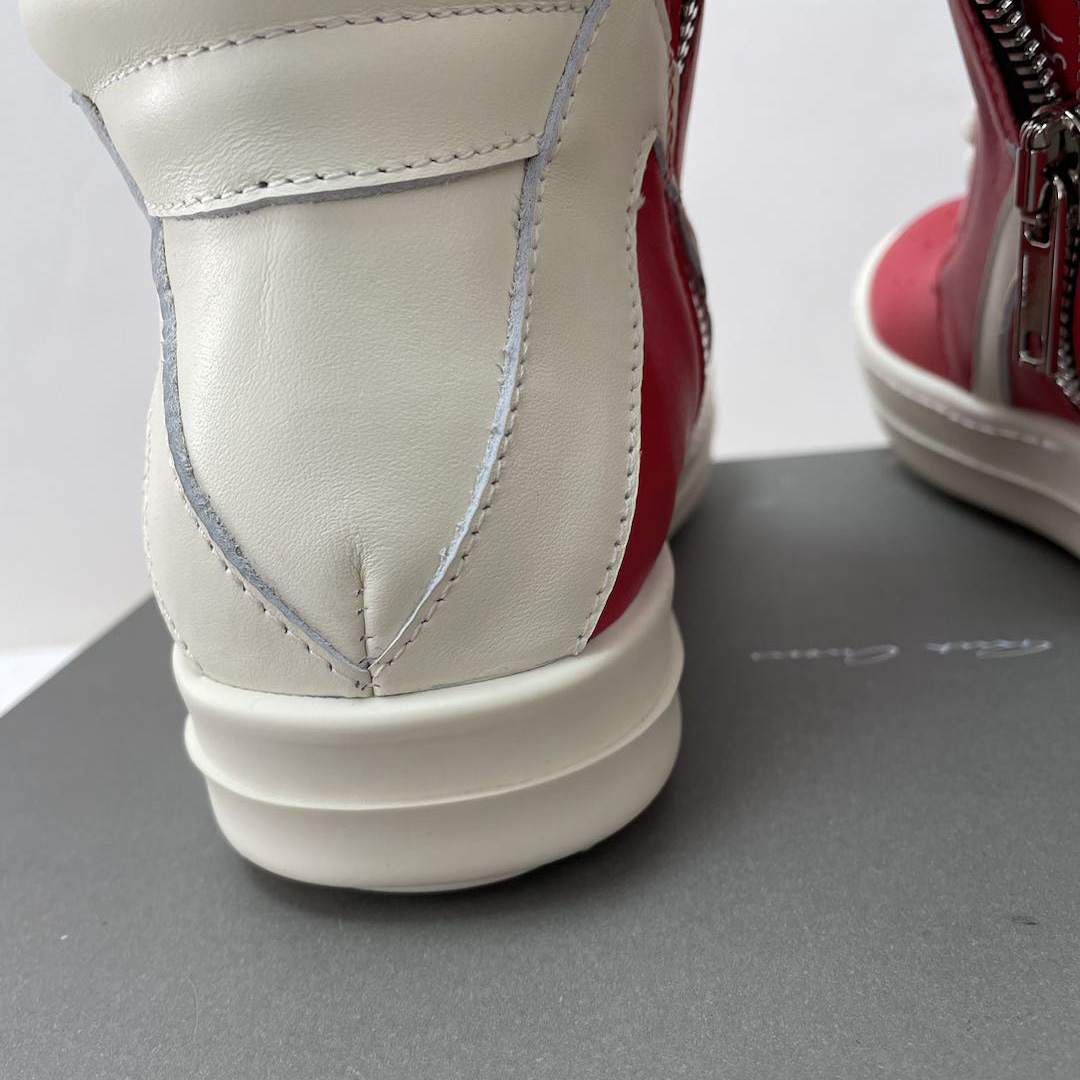 Rick Owens Red Geobasket High-Top Sneakers - 