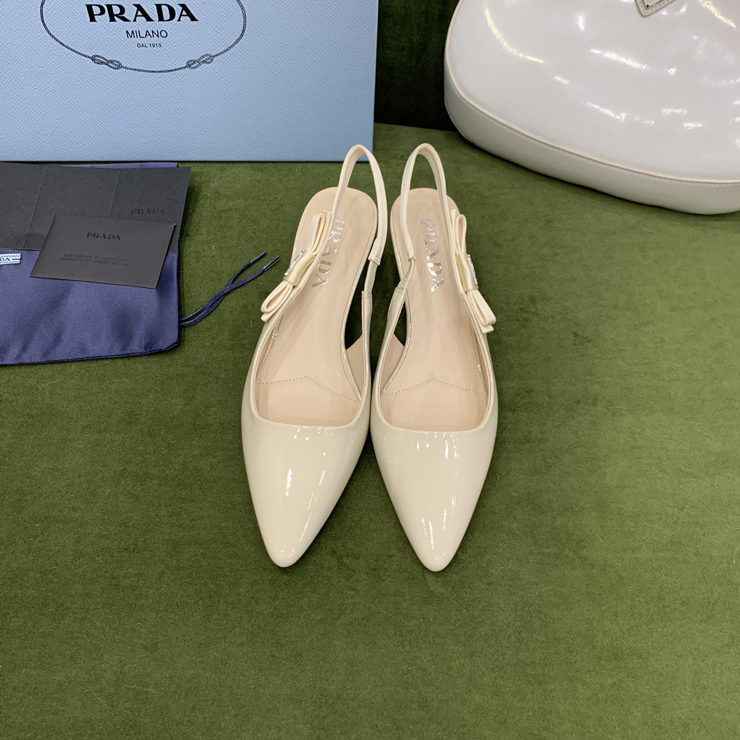 Prada Patent Leather Slingbacks - 
