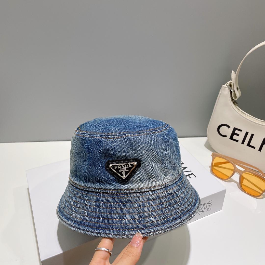 Prada Denim Bucket Hat - 