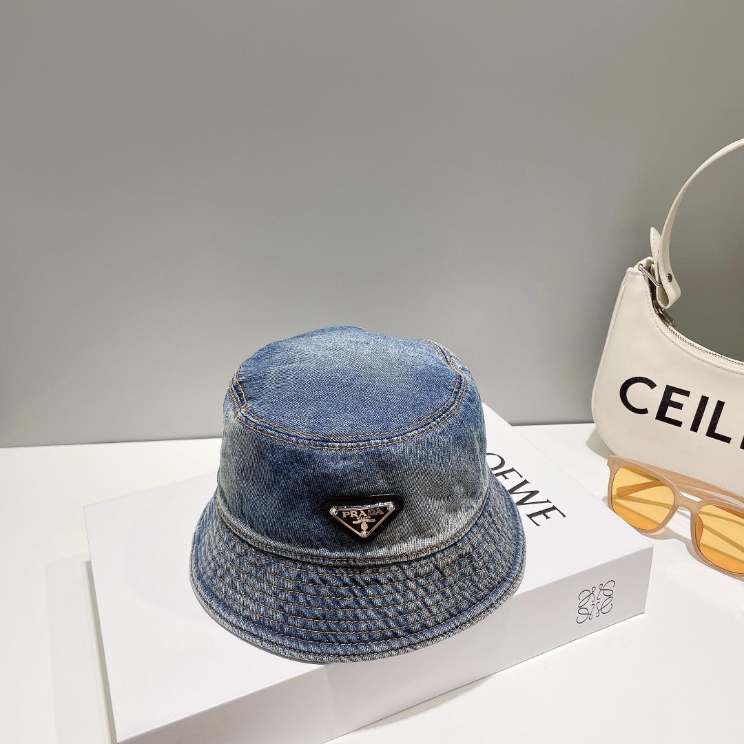 Prada Denim Bucket Hat - 