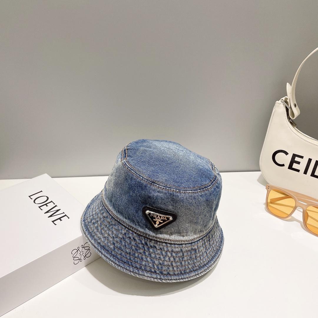 Prada Denim Bucket Hat - 