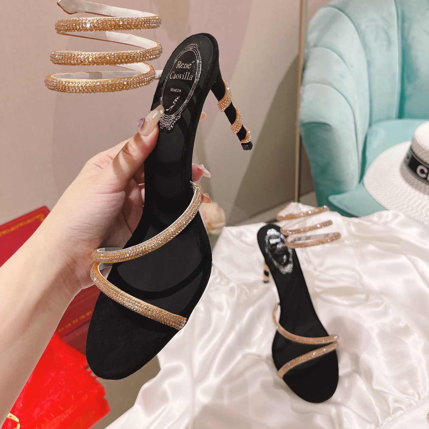 Rene Caovilla Snake Sandal - 