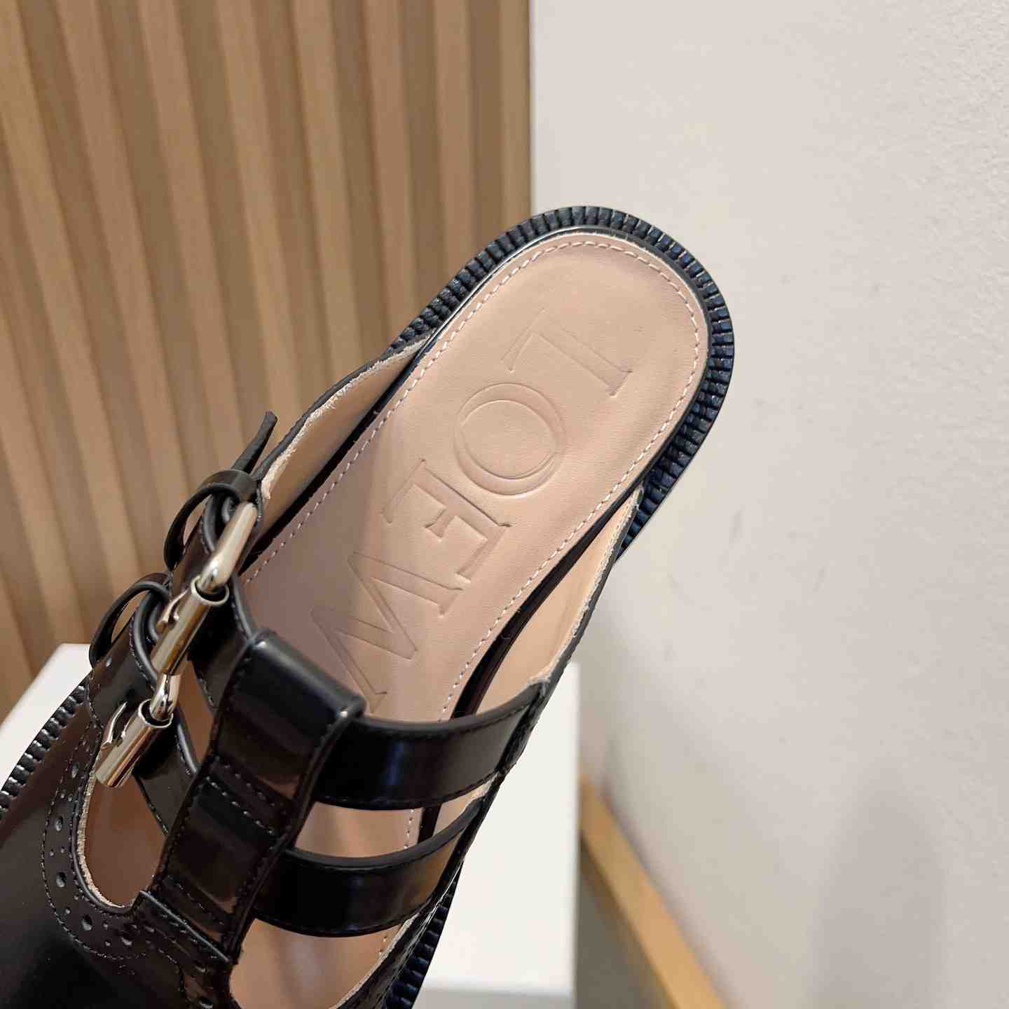 Loewe Campo Mary Jane Mule In Calfskin - 
