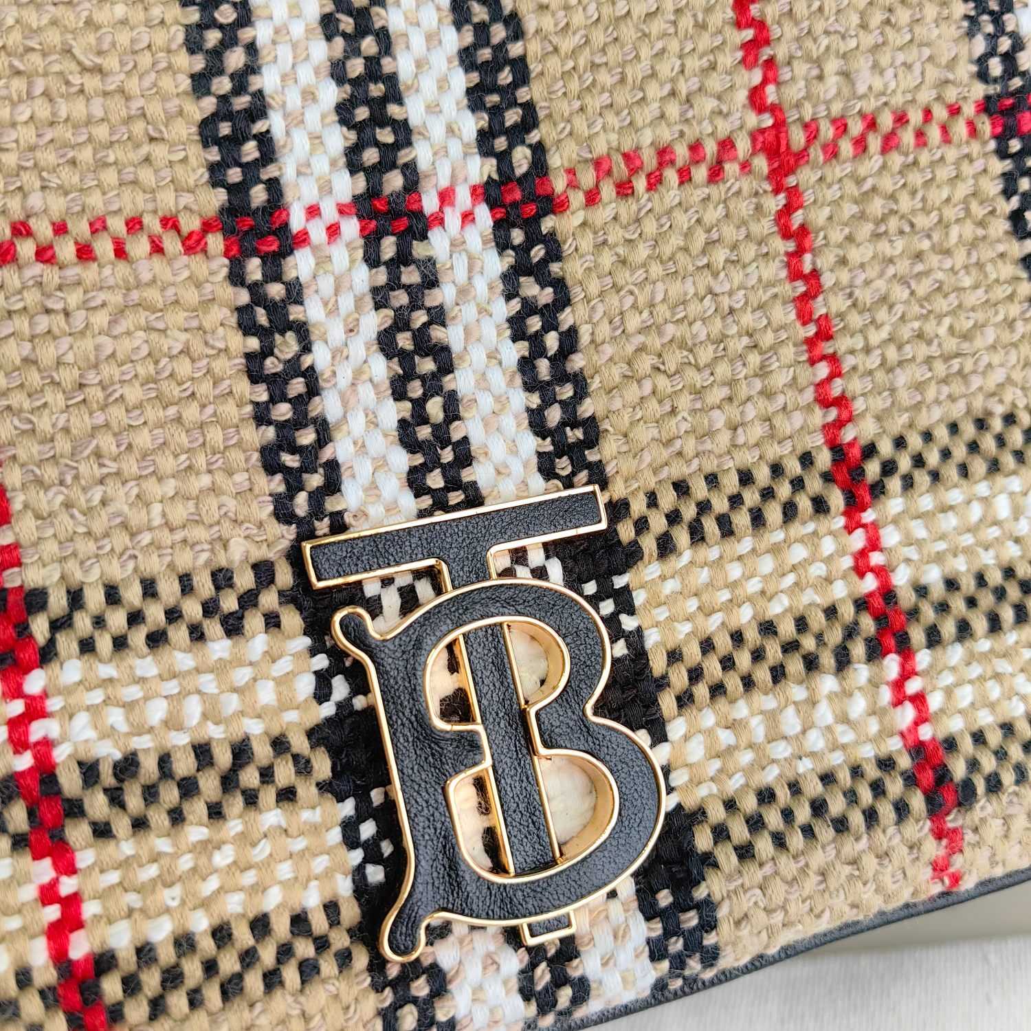 Burberry Lola Vintage-check Bouclé Shoulder Bag (28 x 6.5 x 17cm) - 