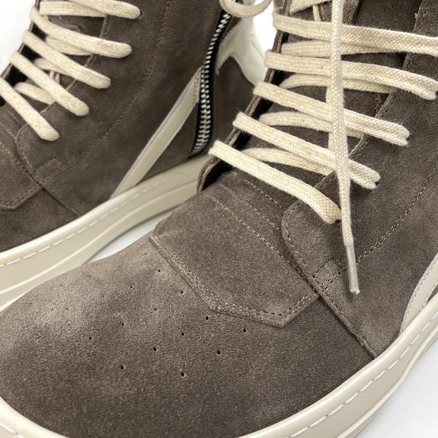 Rick Owens Geobasket Lace-up Suede High-top Trainers - 