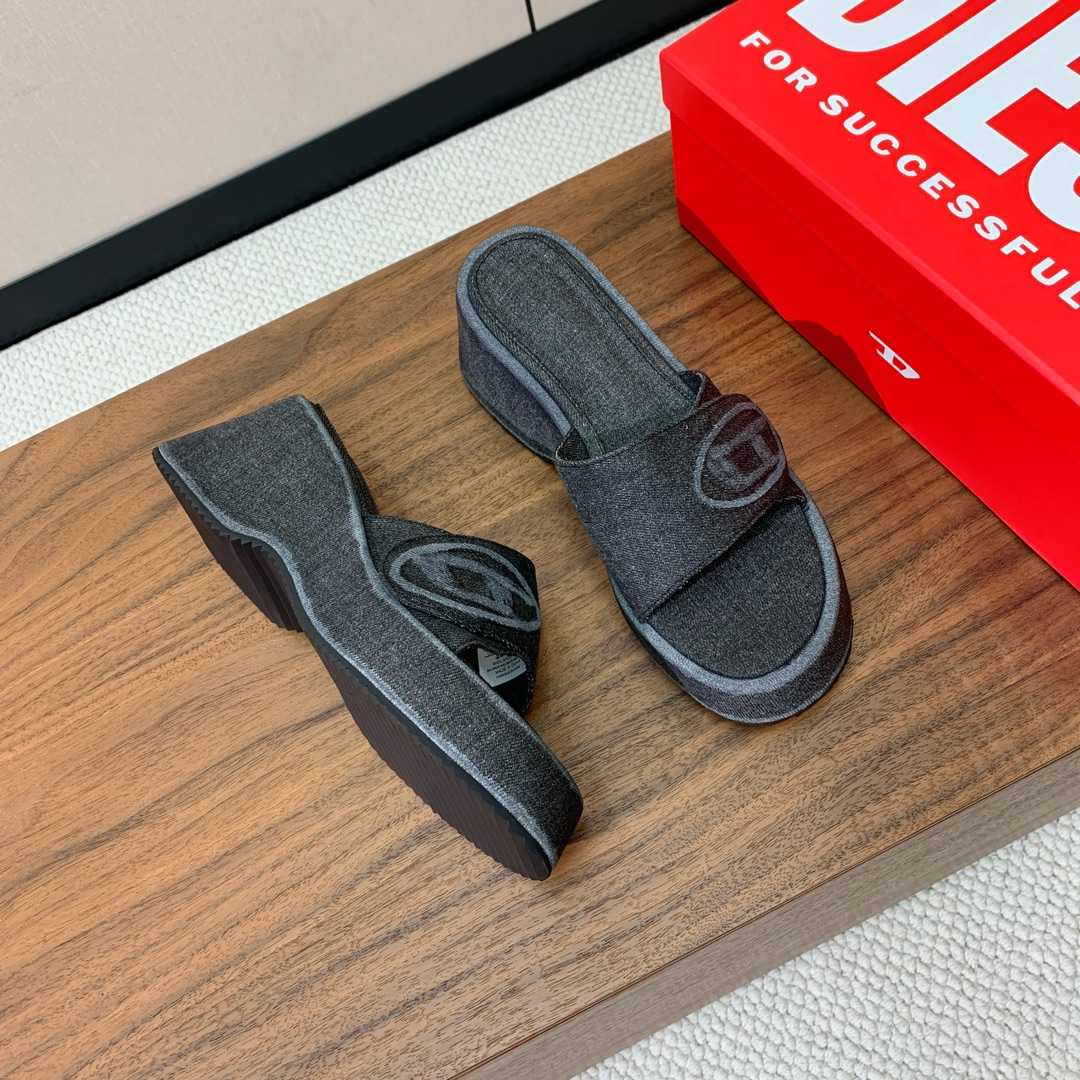 Diesel Sa-Oval D Pf W Denim Sandals - 