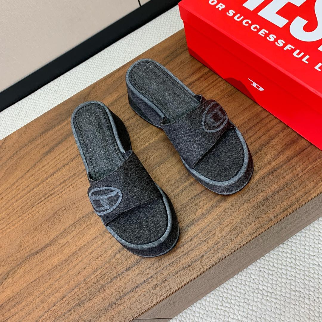 Diesel Sa-Oval D Pf W Denim Sandals - 