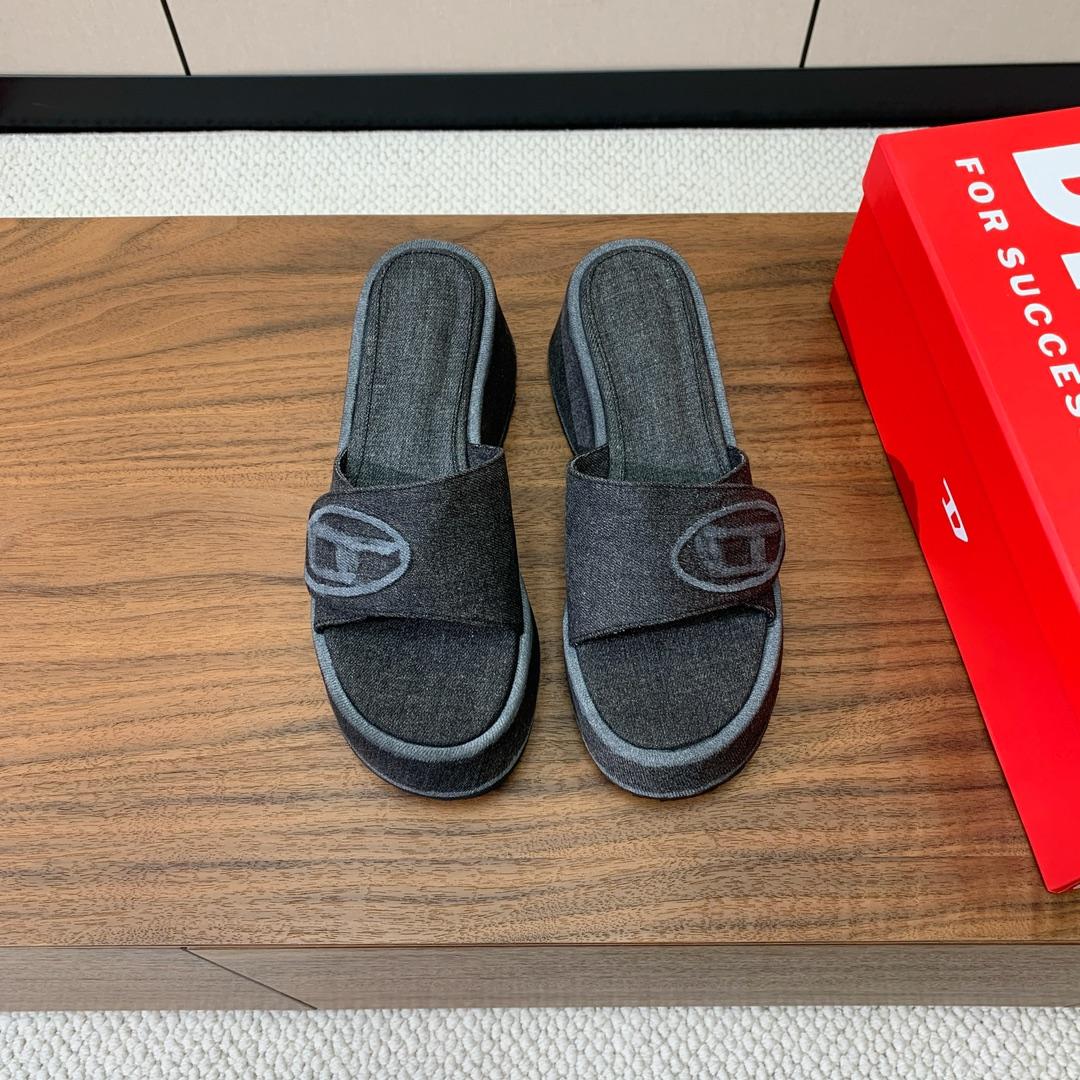 Diesel Sa-Oval D Pf W Denim Sandals - 
