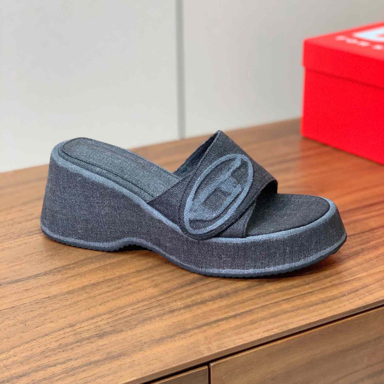 Diesel Sa-Oval D Pf W Denim Sandals - 