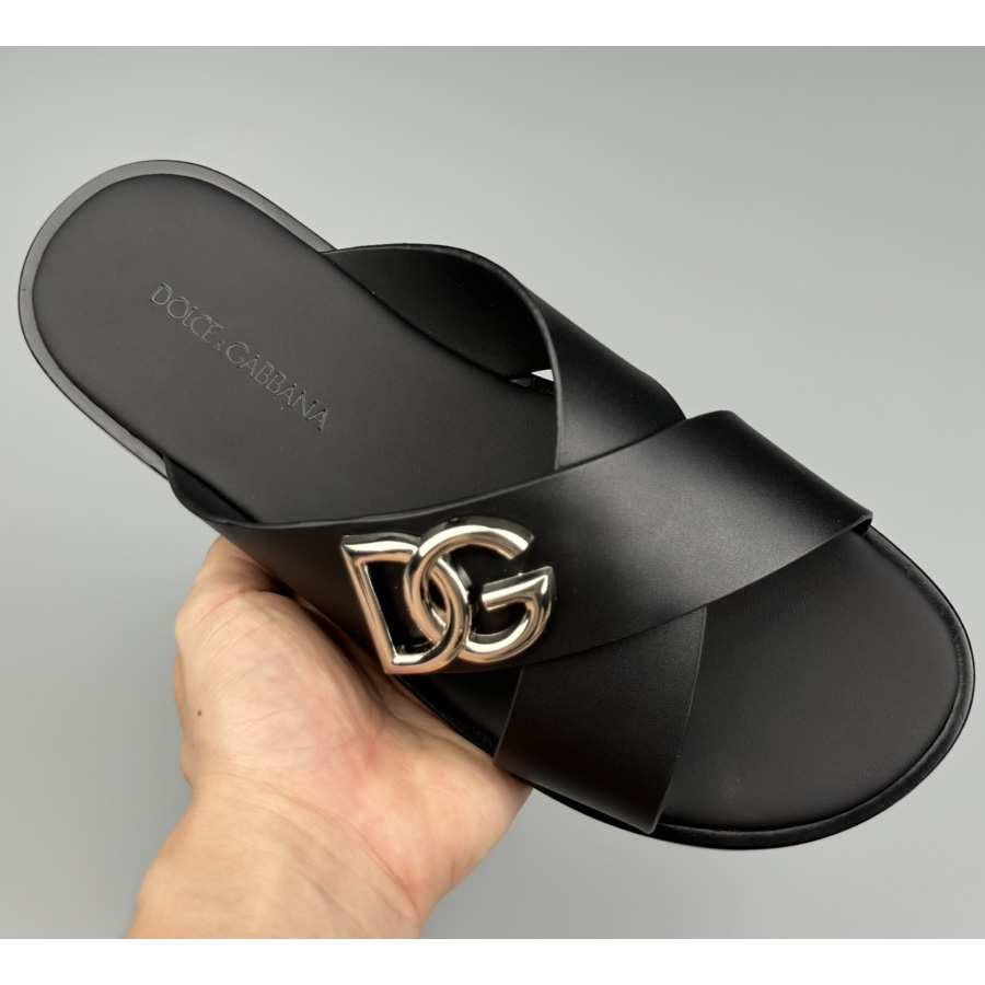 Dolce & Gabbana Logo-plaque Cross-over Leather Sandals - 