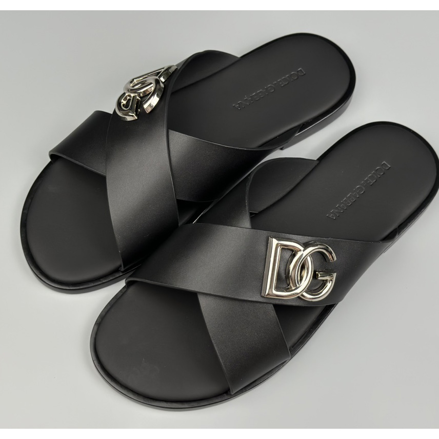 Dolce & Gabbana Logo-plaque Cross-over Leather Sandals - 