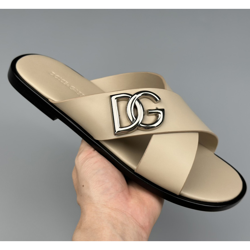Dolce & Gabbana Logo-plaque Cross-over Leather Sandals - 