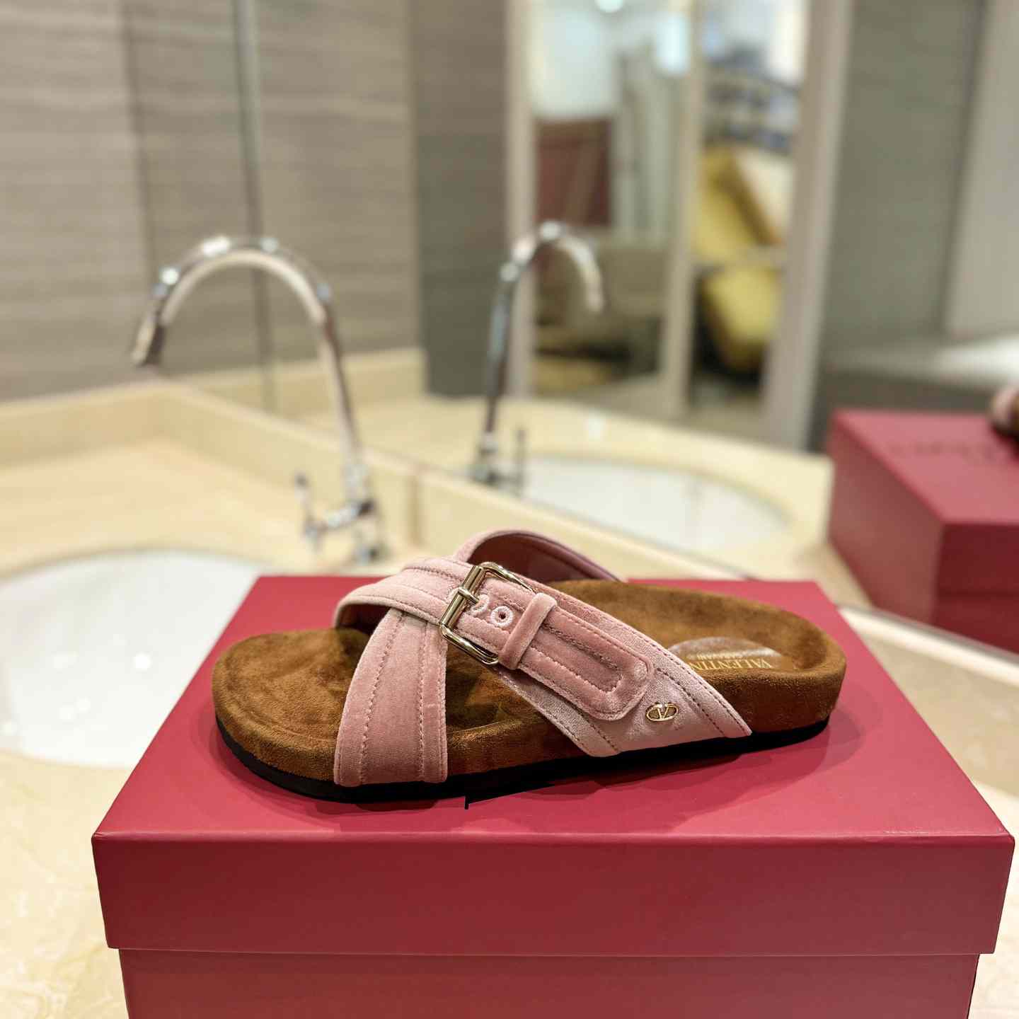 Valenti Fussfriend Velvet Slide Sandal  - 