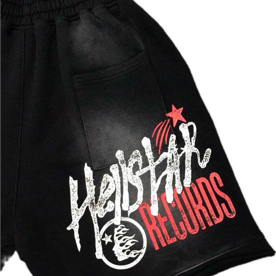 Hellstar Black Records Shorts  - DesignerGu
