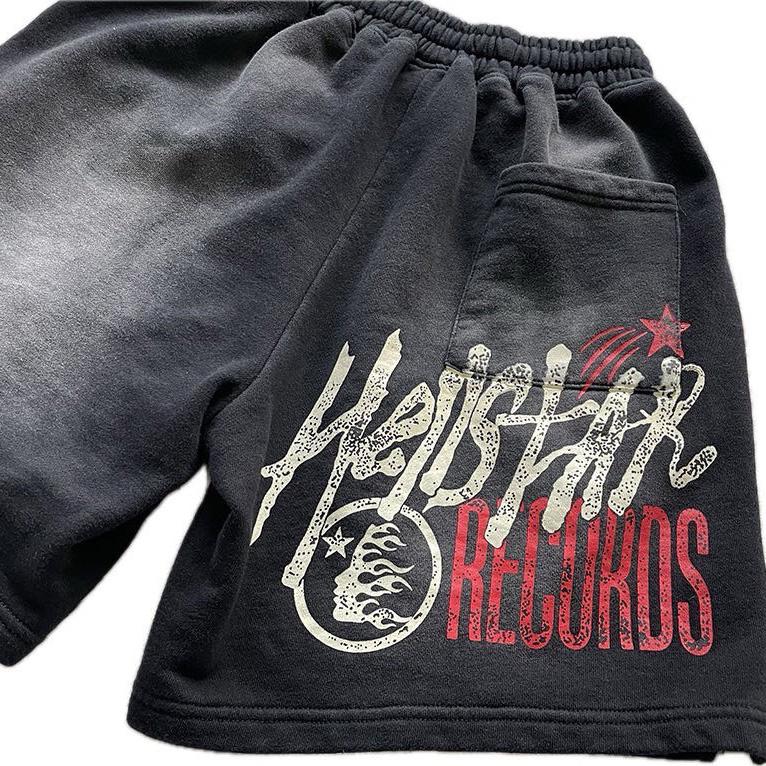Hellstar Black Records Shorts  - DesignerGu