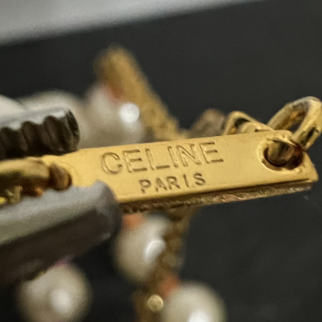 Celine Plage Pearl Bracelet In Brass With Gold Finish And Resin - 