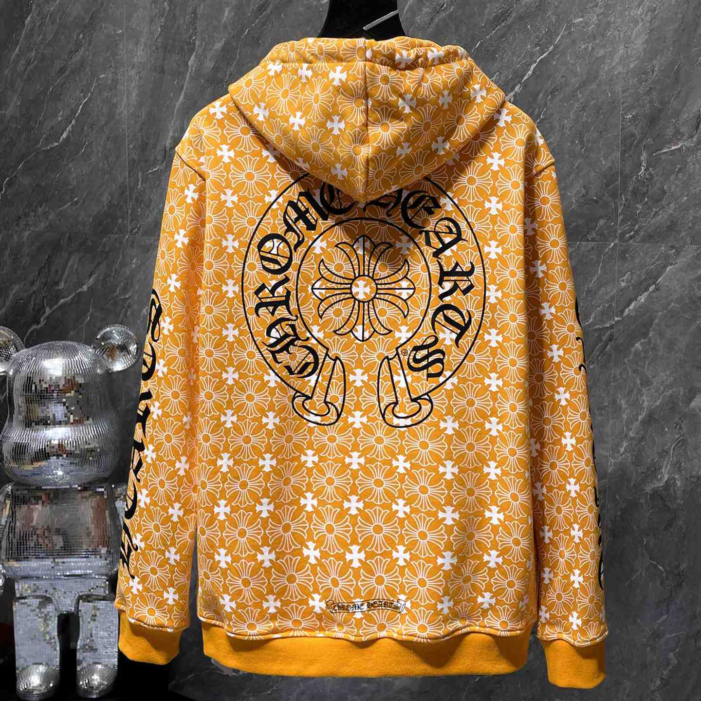 Chrome Hearts Horseshoe Zip Up Hoodie "Motif Orange" - 