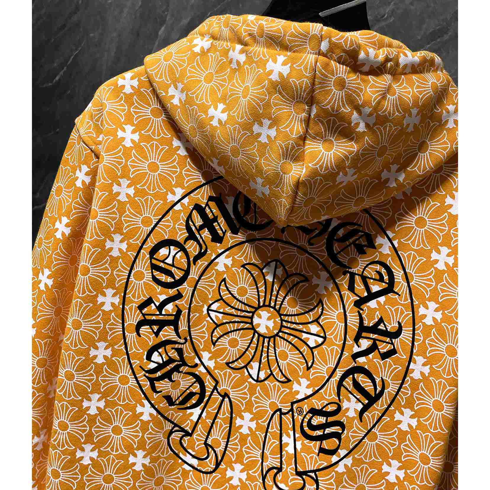 Chrome Hearts Horseshoe Zip Up Hoodie "Motif Orange" - 