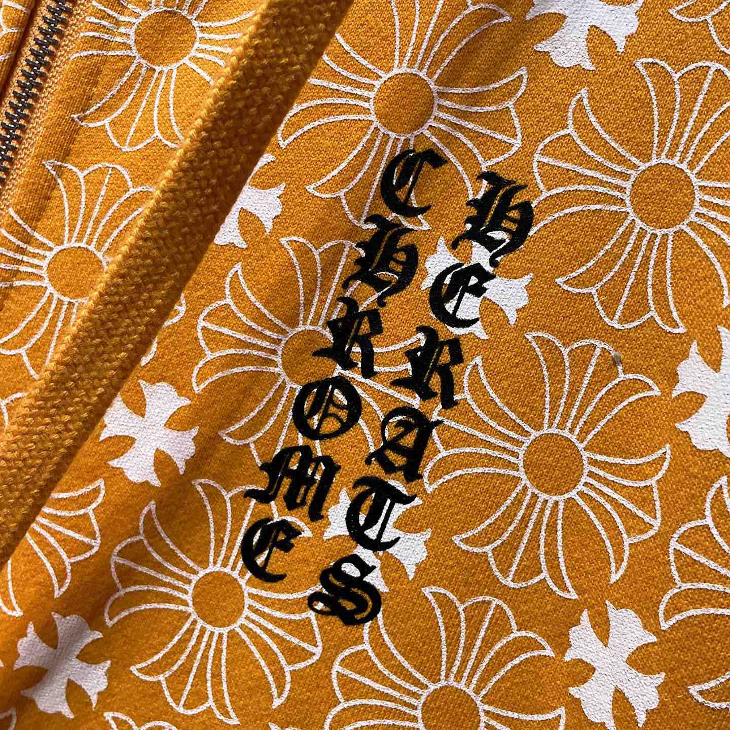 Chrome Hearts Horseshoe Zip Up Hoodie "Motif Orange" - 