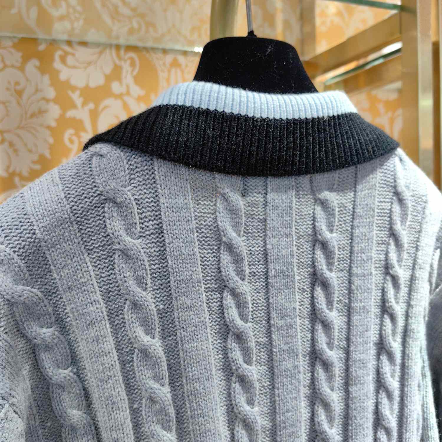 Versace 90s Vintage Logo Knit Zip Jumper - DesignerGu