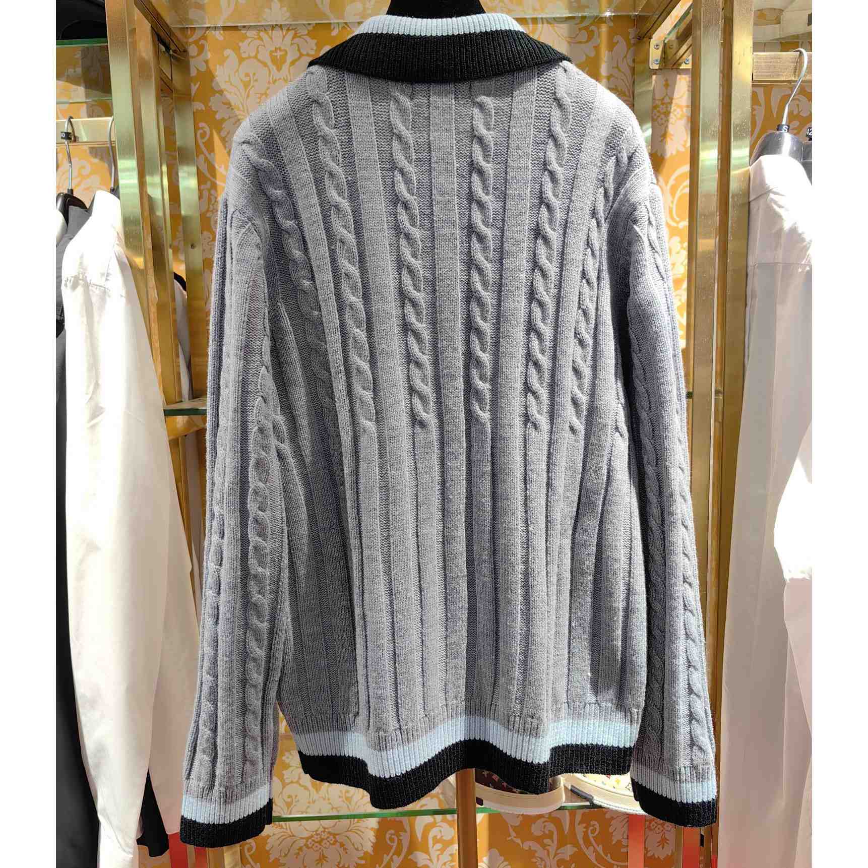 Versace 90s Vintage Logo Knit Zip Jumper - DesignerGu