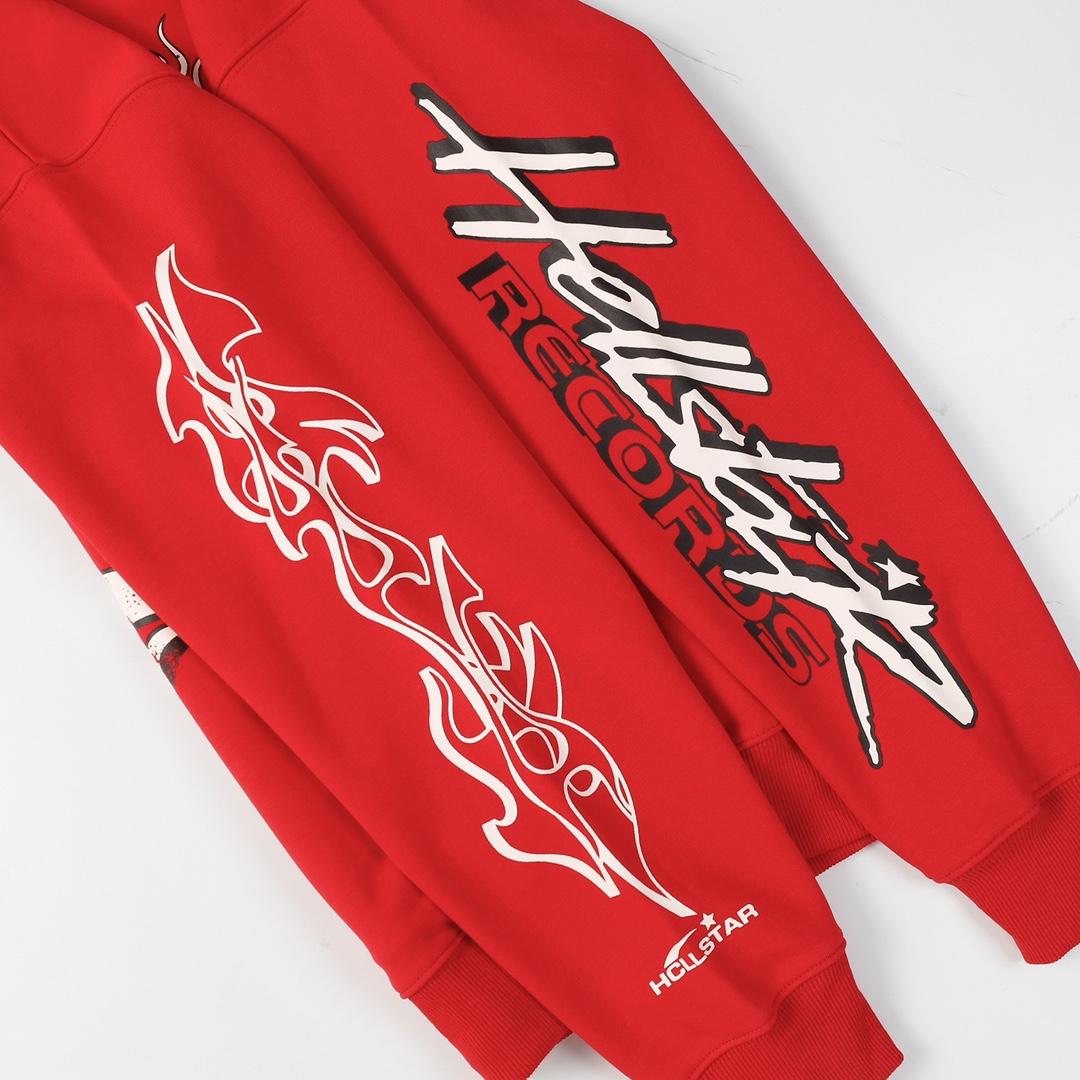 Hellstar Records Red Hoodie - DesignerGu