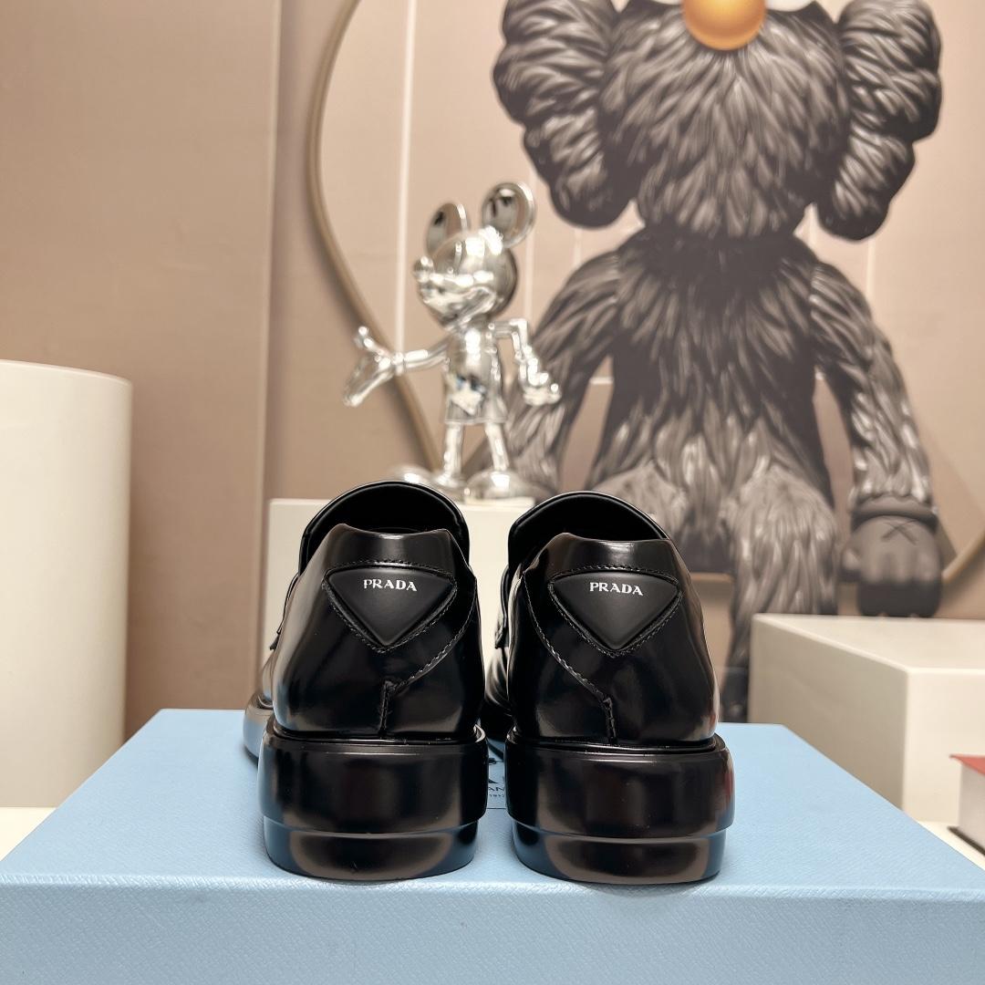 Prada Brushed Leather Loafers - 