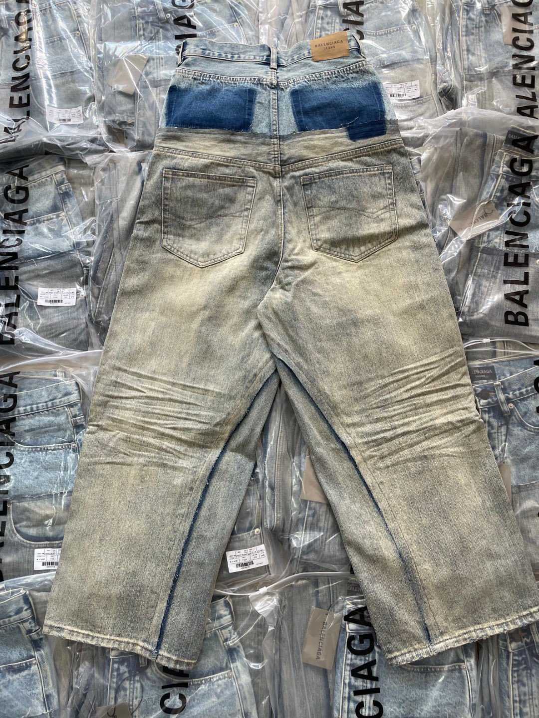 Balenciaga Cut-Up Baggy Pants In Blue  - 
