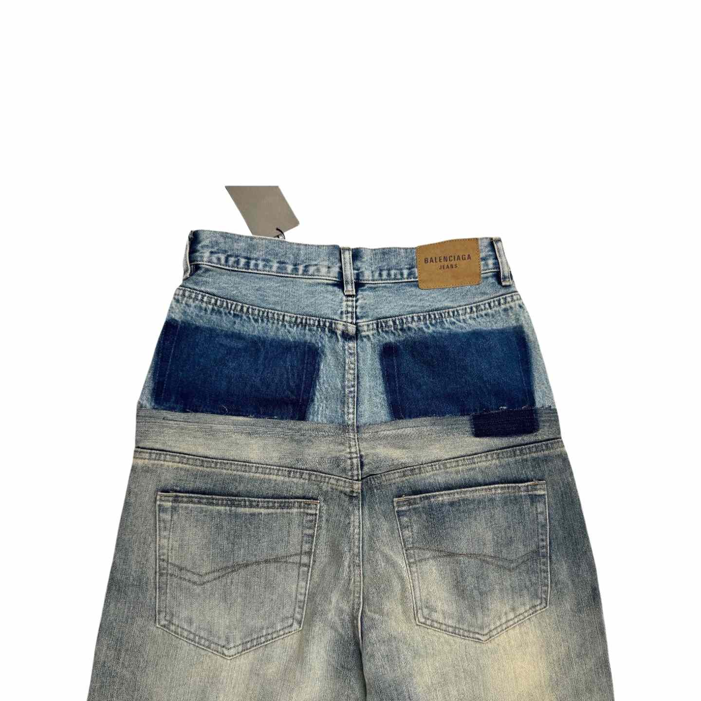 Balenciaga Cut-Up Baggy Pants In Blue  - 