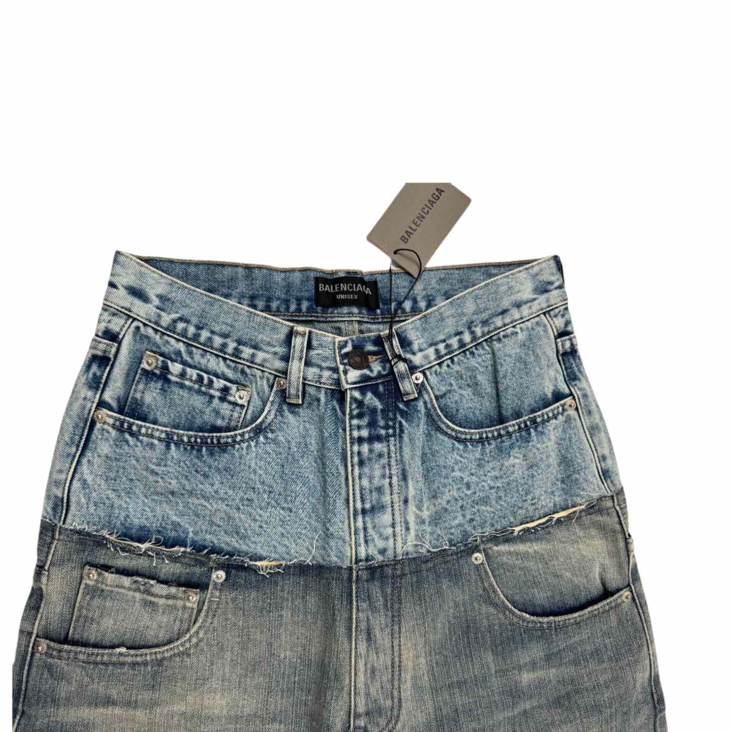 Balenciaga Cut-Up Baggy Pants In Blue  - 