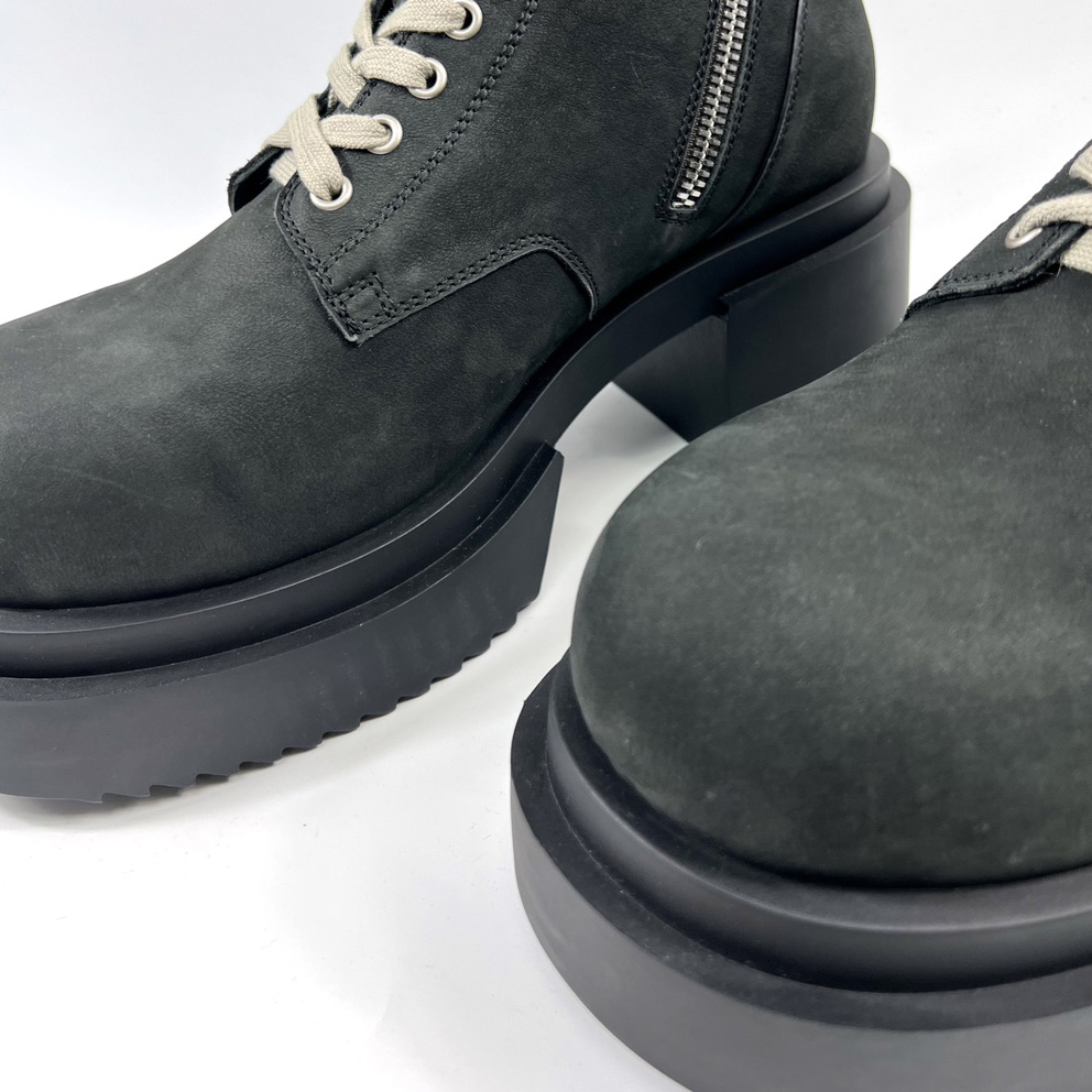 Rick Owens Low Army Bogun 80mm leather boots - DesignerGu