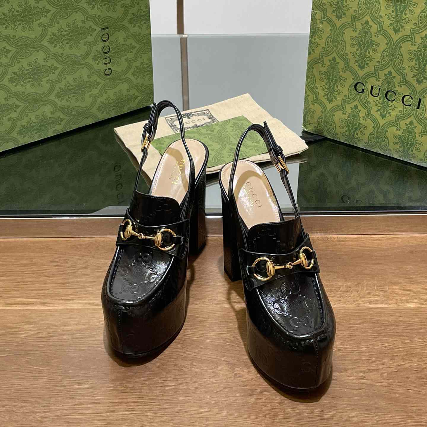 Gucci Women's Horsebit Platform Loafer Slingback - 