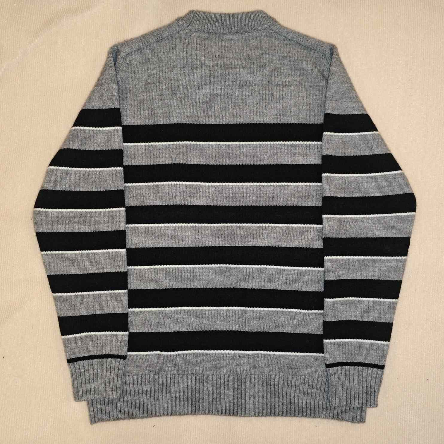 Celine Striped Triomphe Crew Neck Sweater In Wool - 