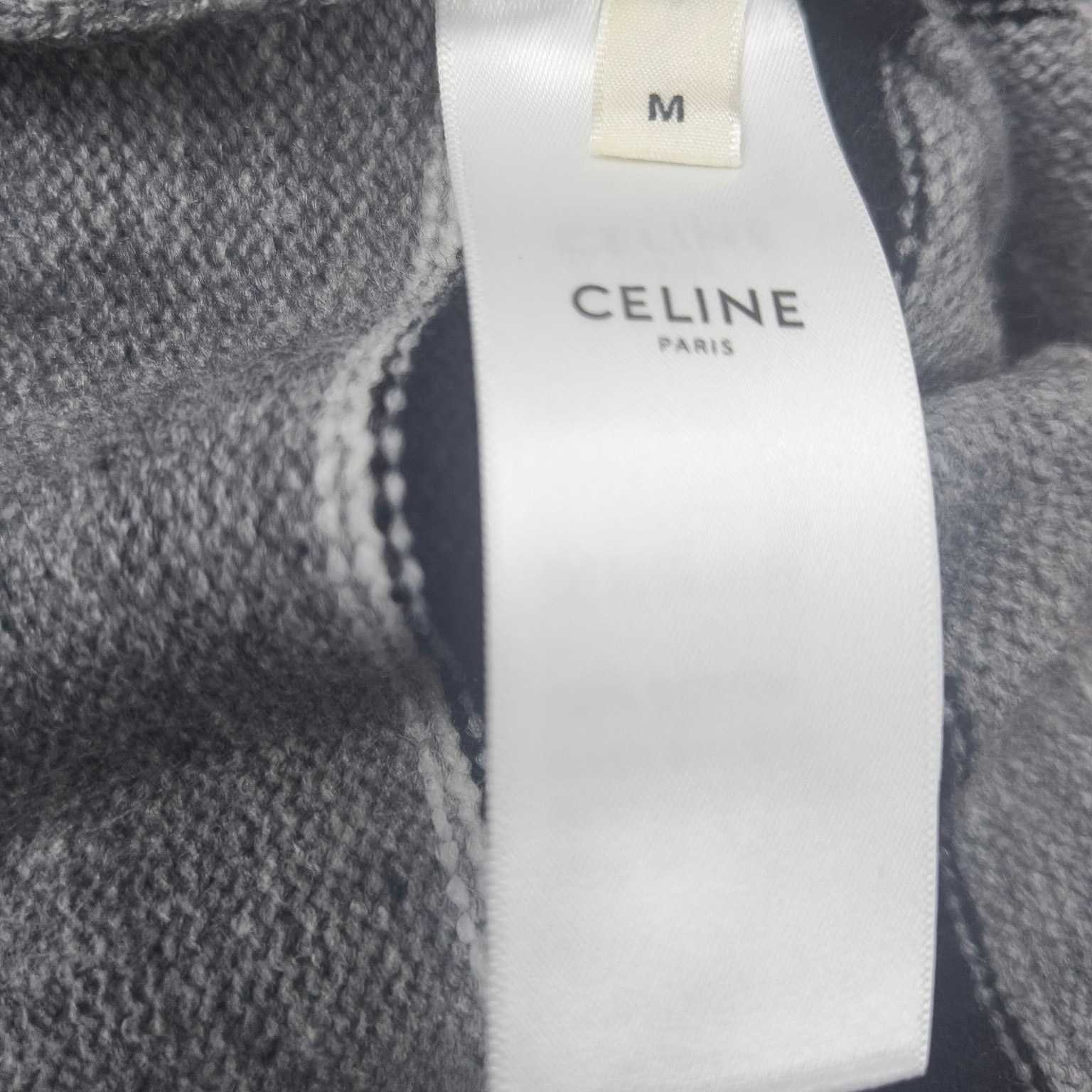 Celine Striped Triomphe Crew Neck Sweater In Wool - 