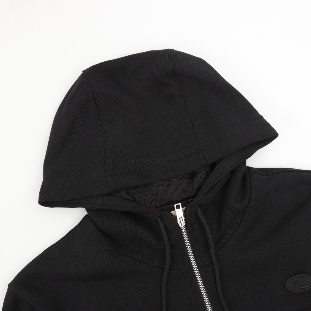 Gucci Cotton Jersey Hooded Jacket With Web - 