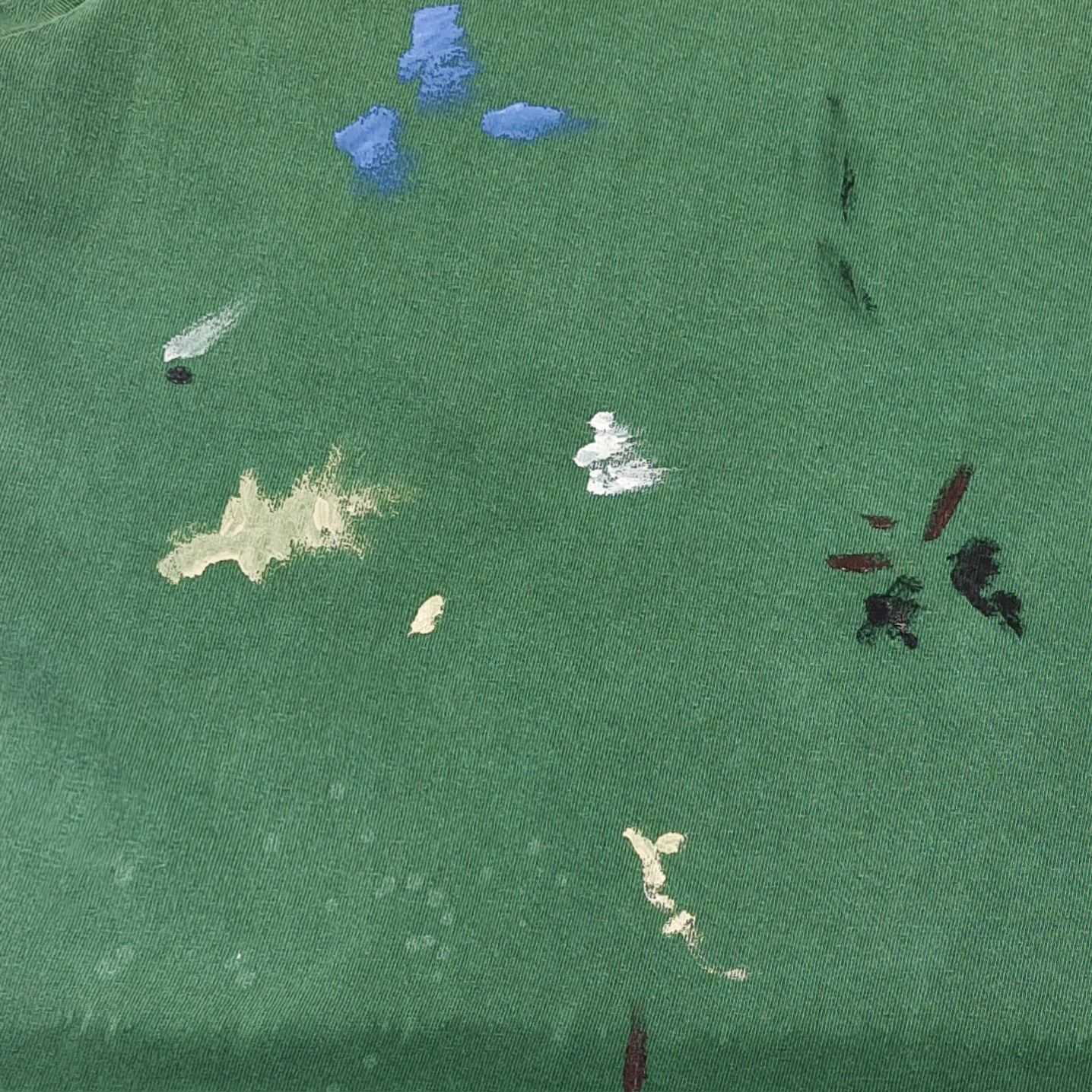 Gallery Dept Vintage Green Paint Splatter Logo T-Shirt - DesignerGu