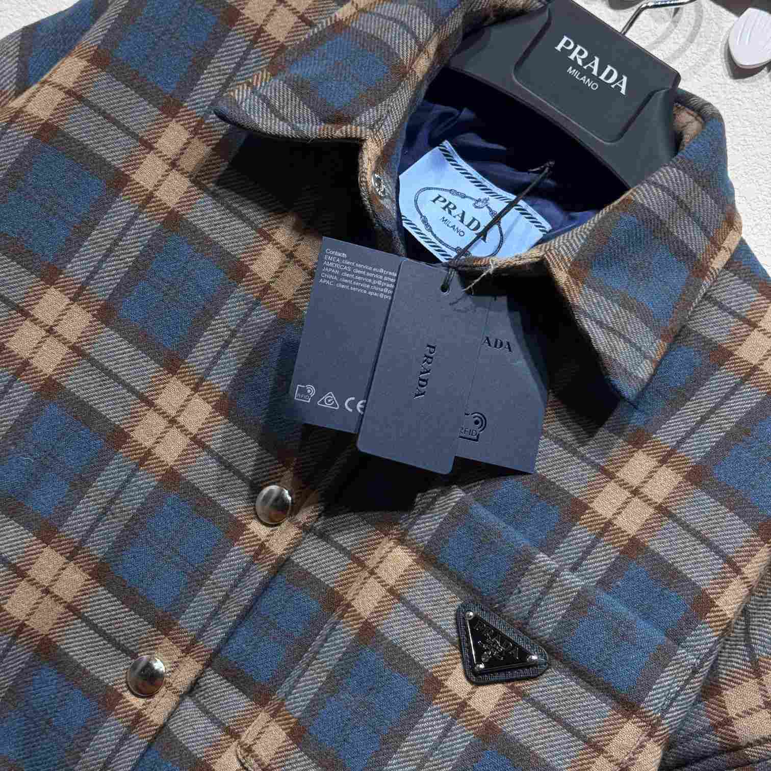Prada Checked Wool Twill Lumberjack Jacket - 