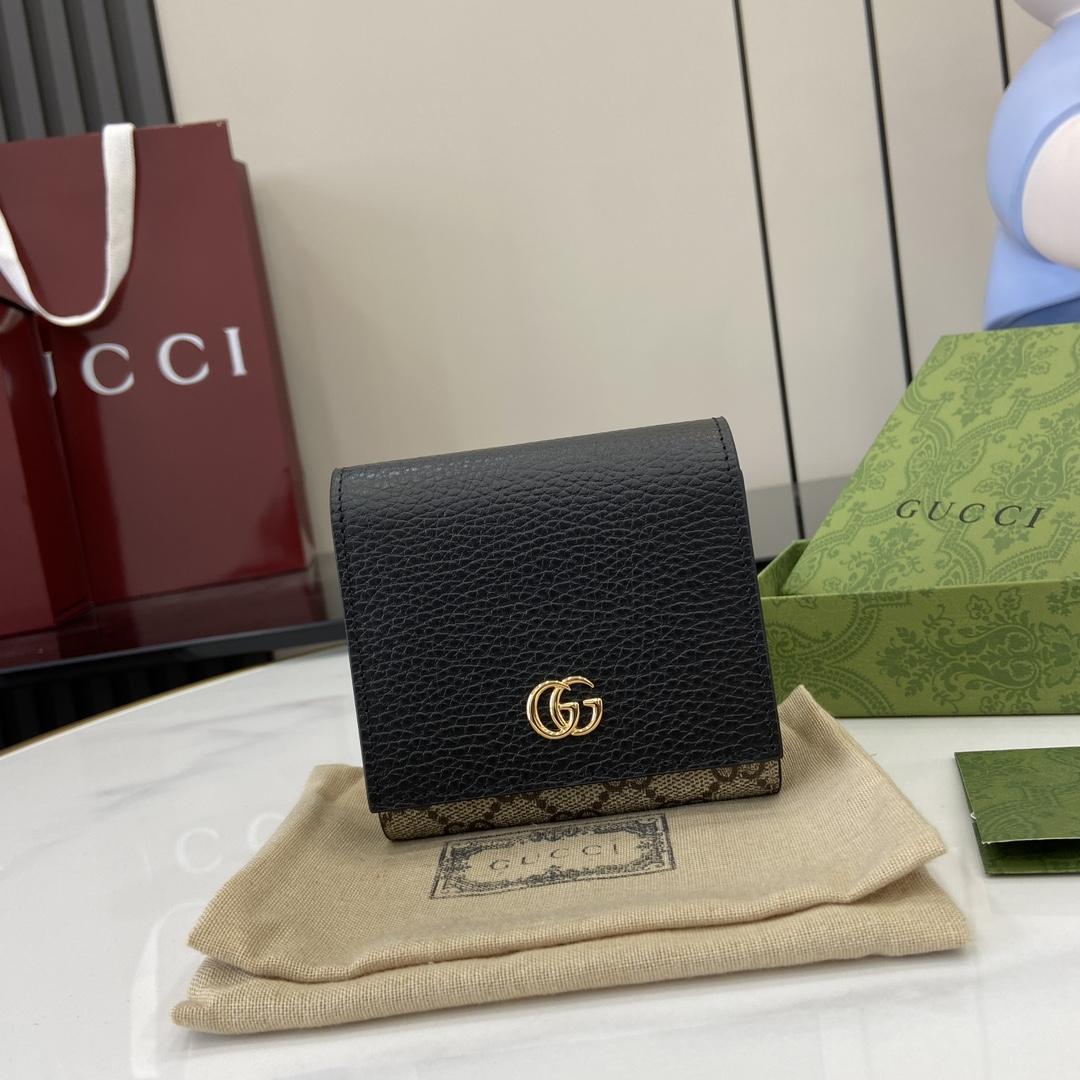 Gucci GG Marmont Bi-color Medium Wallet - DesignerGu