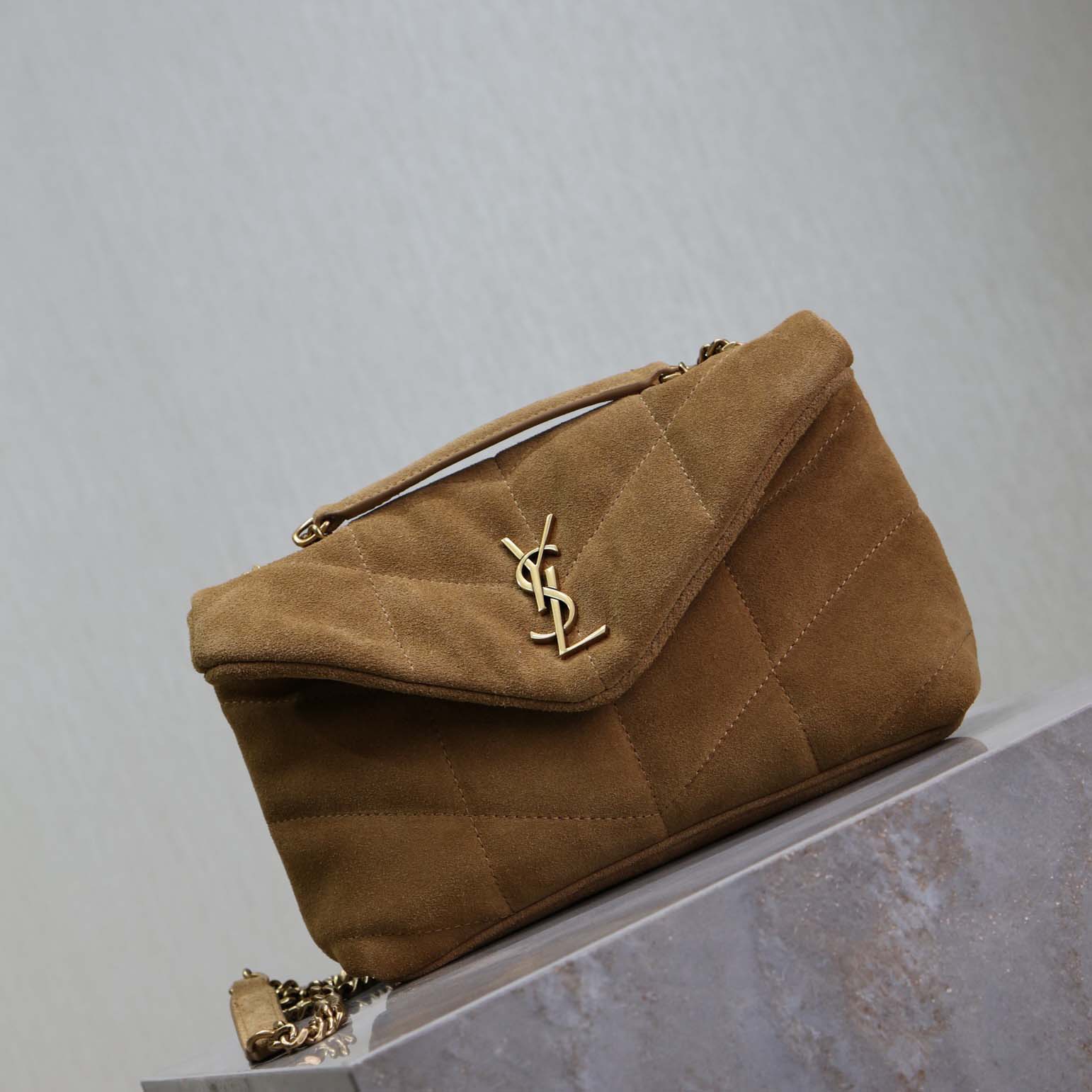 Saint Laurent Toy Puffer In Suede - 
