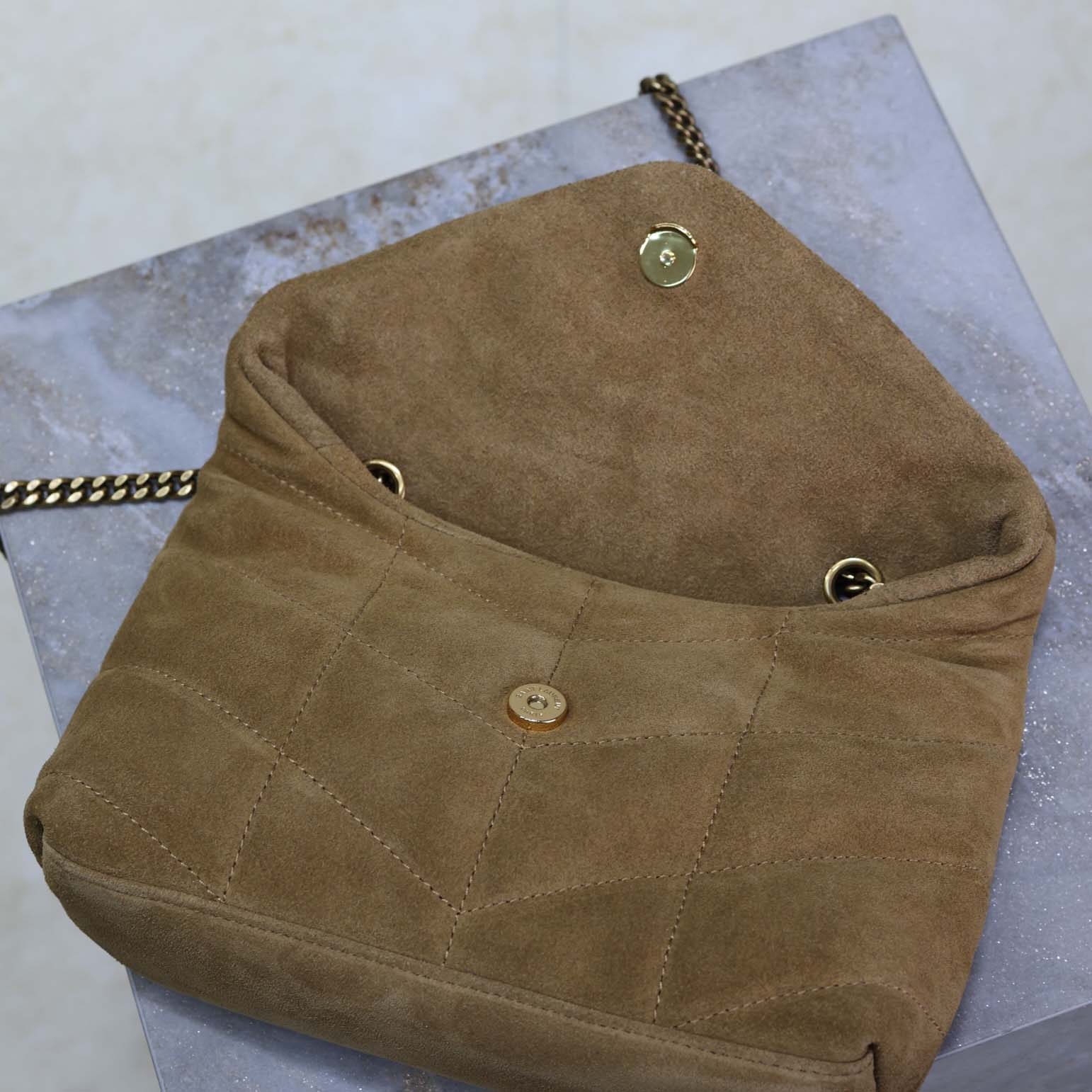 Saint Laurent Toy Puffer In Suede - 