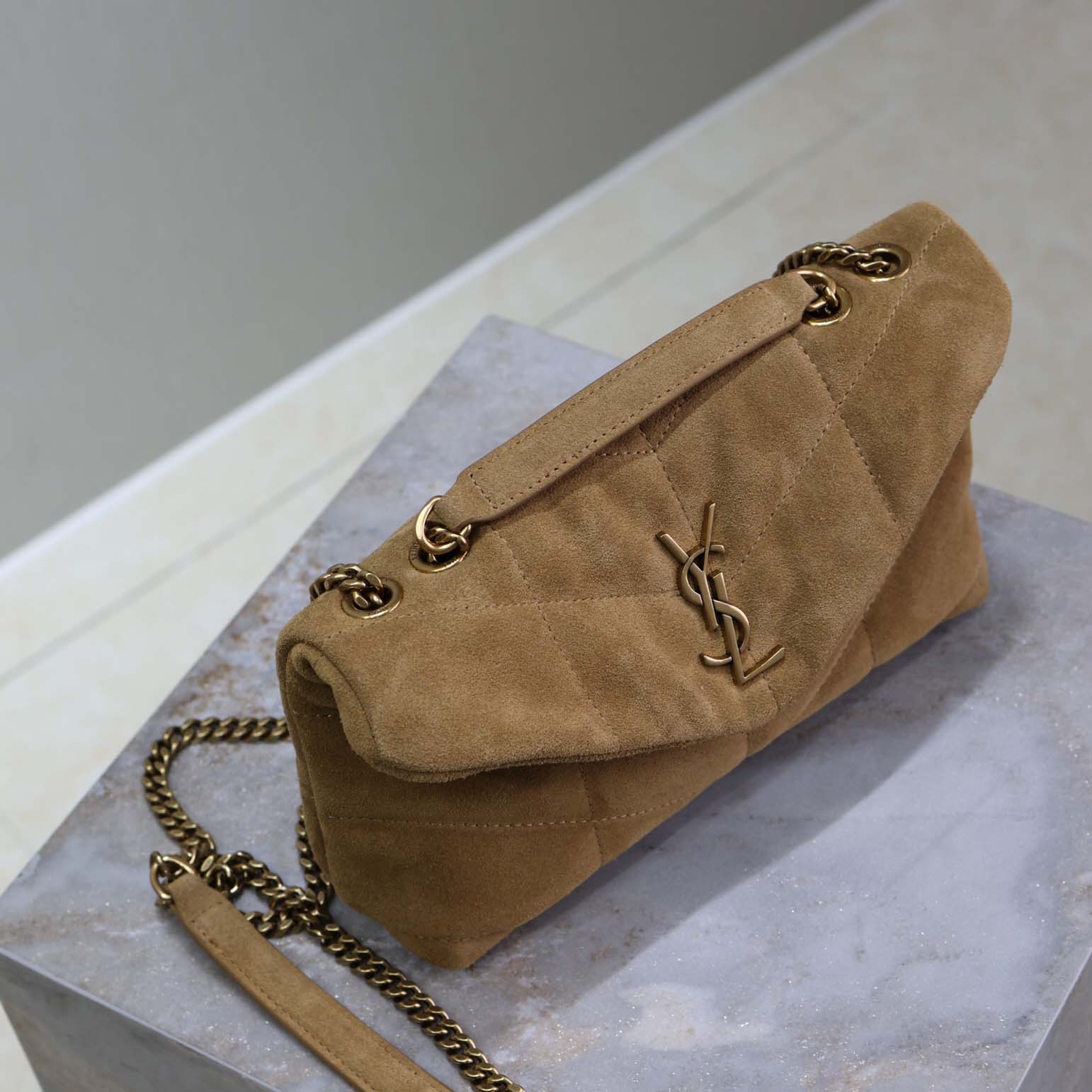 Saint Laurent Toy Puffer In Suede - 