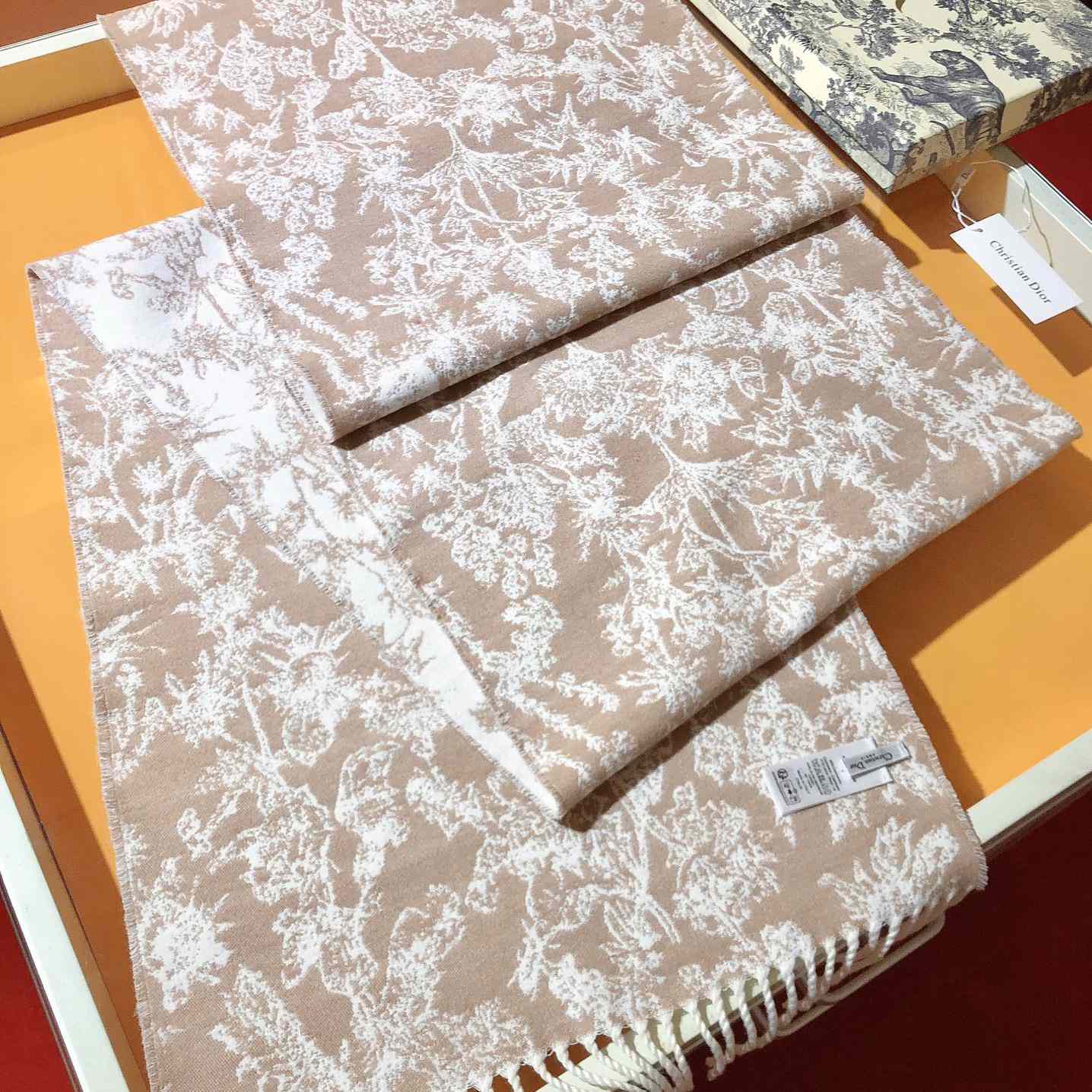 Dior Chardons Scarf Rose des Vents Cashmere And Wool - 