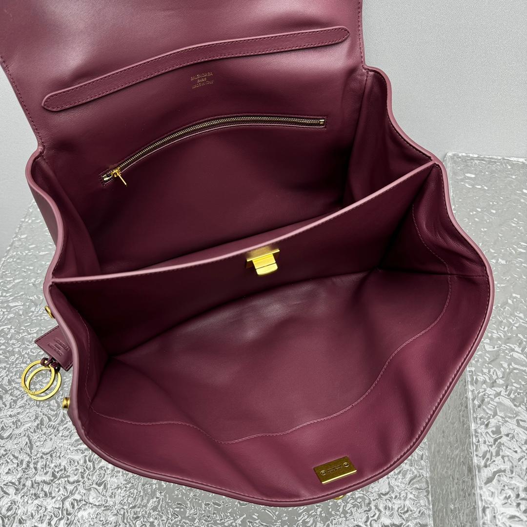 Balenciaga Rodeo Medium Handbag In Burgundy - 