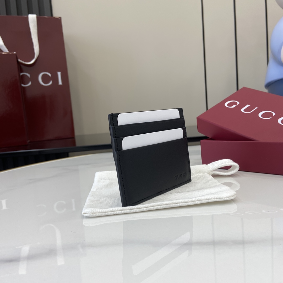 Gucci GG Emblem Embossed Card Case - 