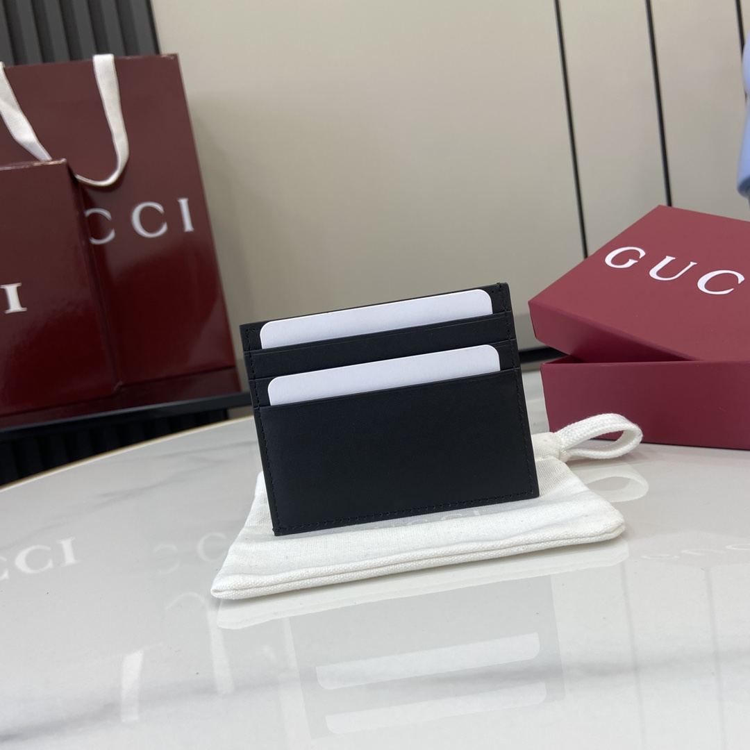 Gucci GG Emblem Embossed Card Case - 