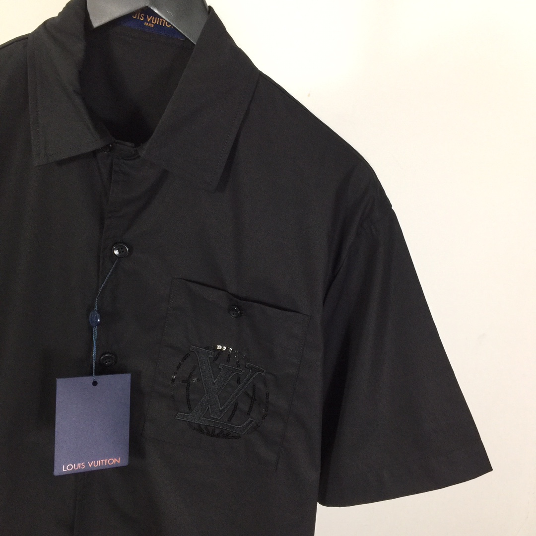 Louis Vuitton Embroidered Short-Sleeved Cotton Shirt   1AHCHD - DesignerGu
