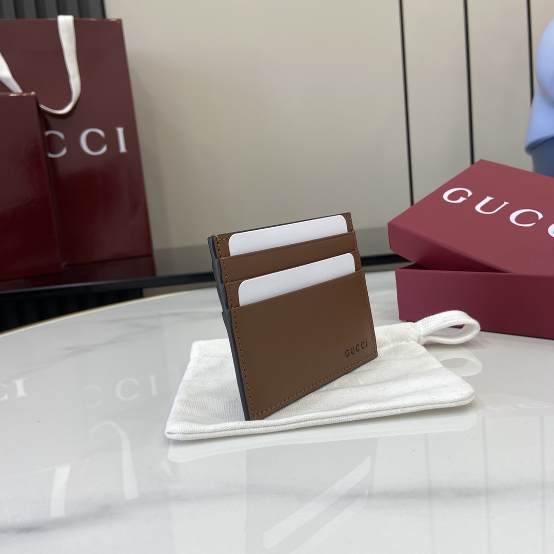 Gucci GG Emblem Embossed Card Case - 