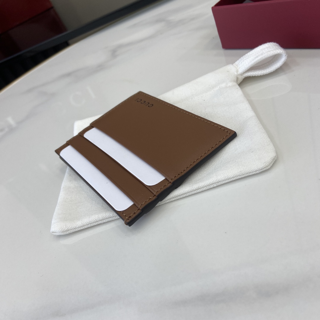 Gucci GG Emblem Embossed Card Case - 