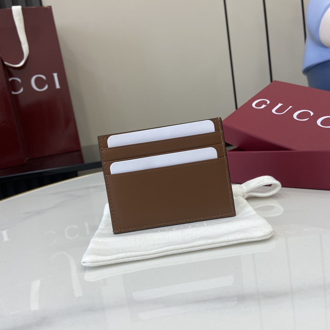 Gucci GG Emblem Embossed Card Case - 